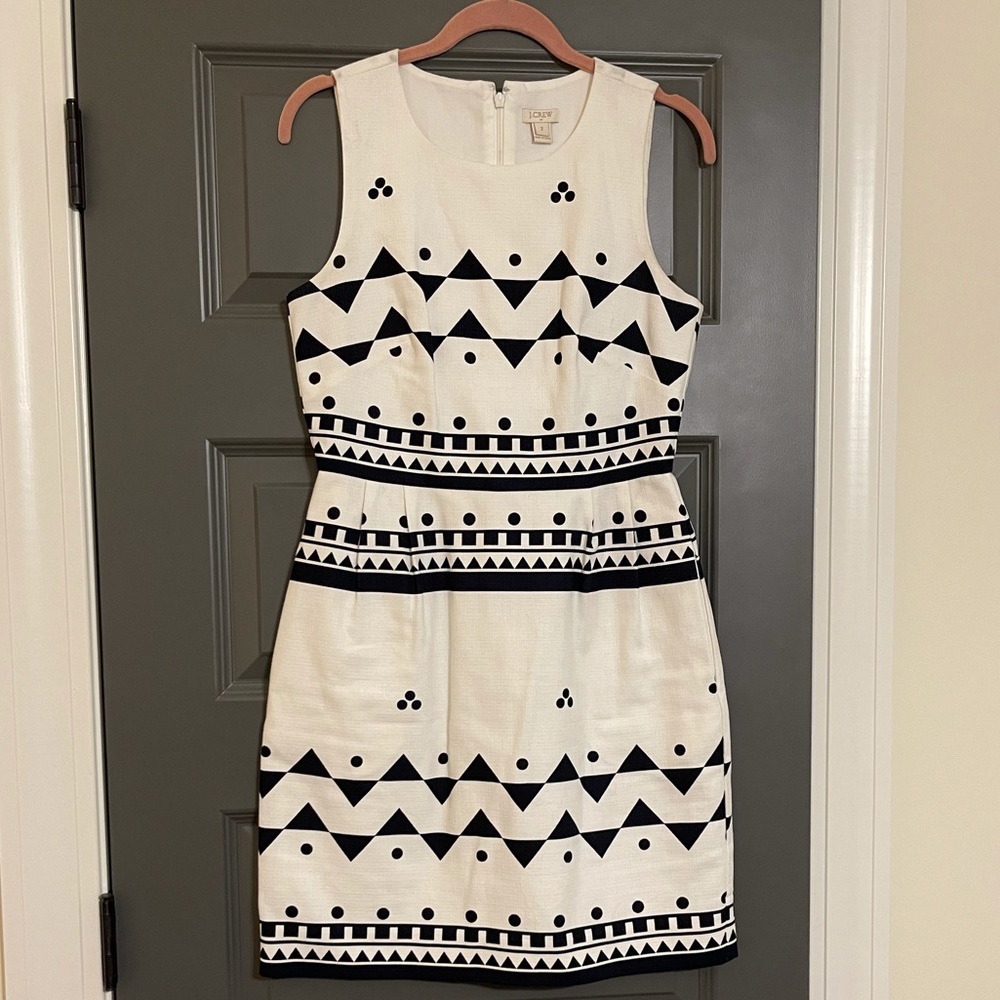 Jcrew linen blend cocktail dress